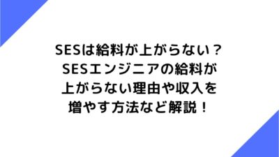 SESは給料が上がらない？SESエンジニアの給料が上がらない理由や収入を増やす方法など解説！